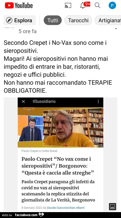 Secondo crepet i novax sono come i sieropositivi. Magari! Ai sieropositivi non hanno mai impedito di entrare in bar, ristoranti, negozi e uffici pubblici