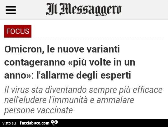 Omicron, le nuove varianti contageranno più volte in un anno: l'allarme degli esperti il virus sta diventando sempre più efficace nell'eludere l'immunità e ammalare persone vaccinate