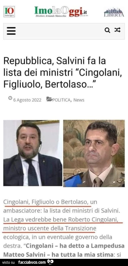 Repubblica, Salvini fa la lista dei ministri cingolani, figliuolo, bertolaso