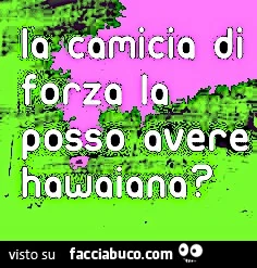 La camicia di forza la posso avere hawaiana?