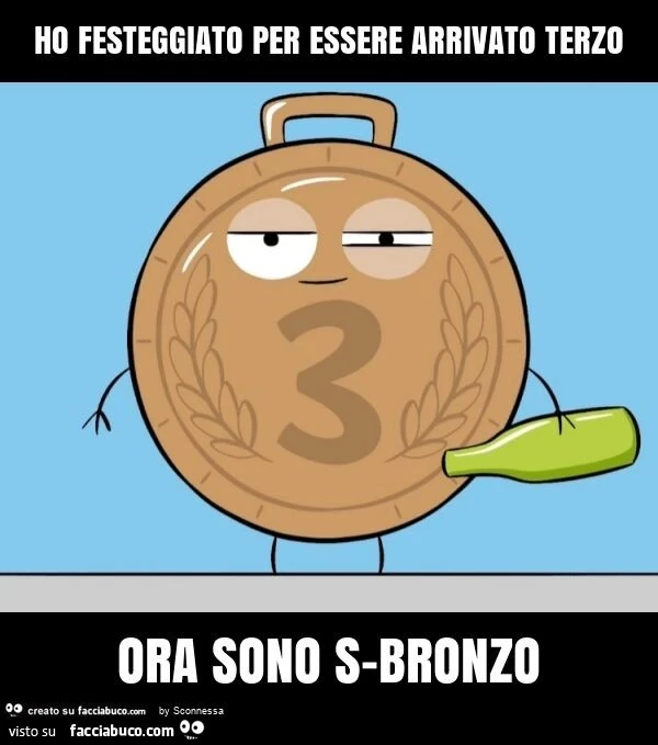 Ho festeggiato per essere arrivato terzo ora sono s-bronzo