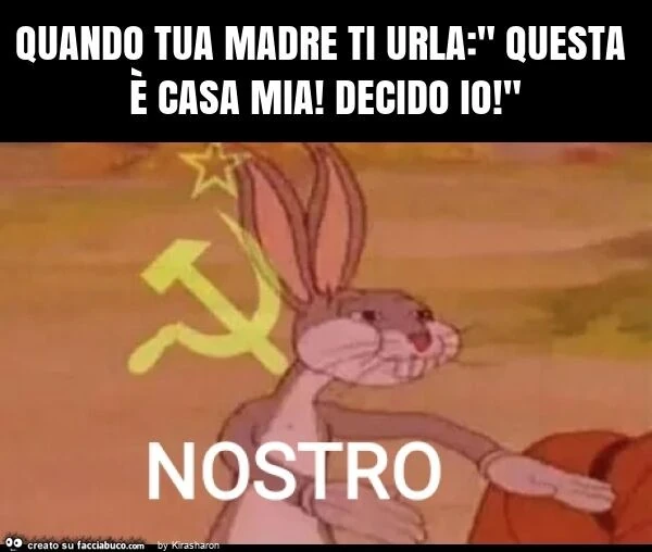 Quando tua madre ti urla: " questa è casa mia! Decido io! "