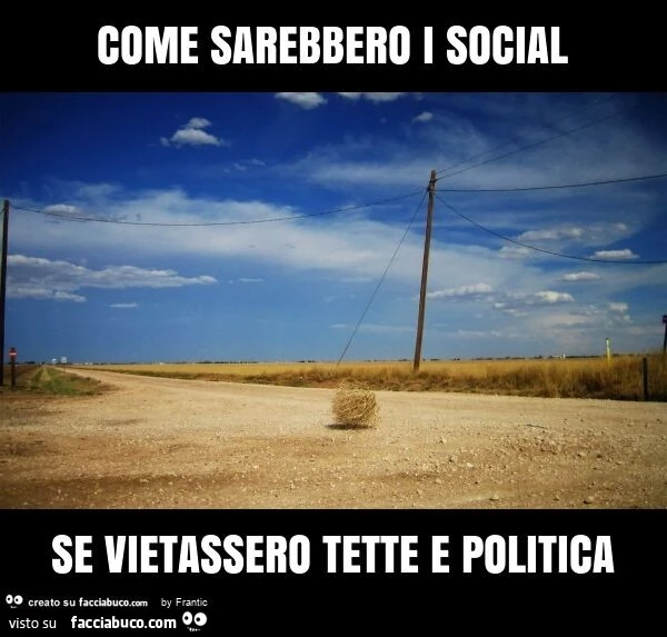 Come sarebbero i social se vietassero tette e politica