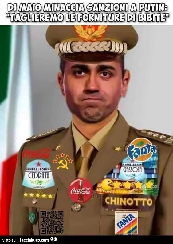 Di Maio minaccia sanzioni a Putin: taglieremo le forniture di bibite