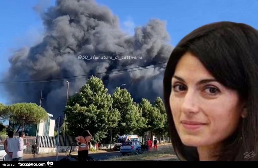 Virginia Raggi incendio Roma