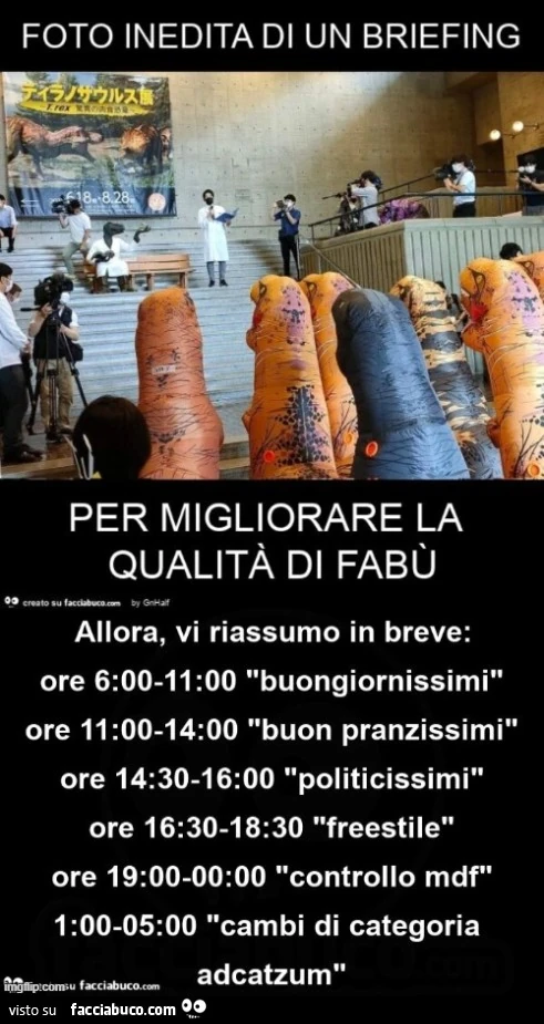 Foto inedita di un briefing per migliorare la qualitร di fabรน