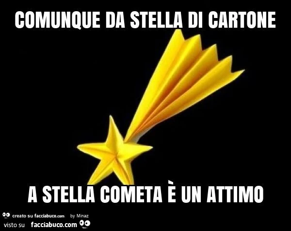 Comunque da stella di cartone a stella cometa è un attimo