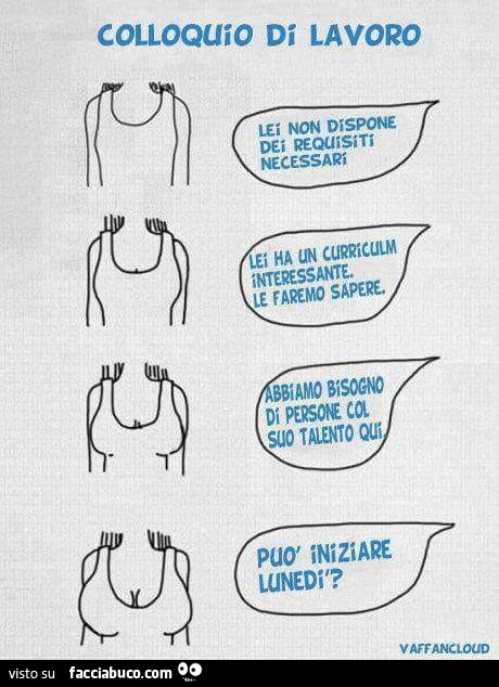 Colloquio di lavoro: lei non dispone dei Requisiti necessari