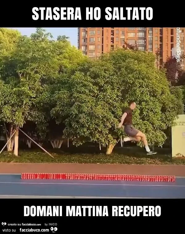 Stasera ho saltato domani mattina recupero