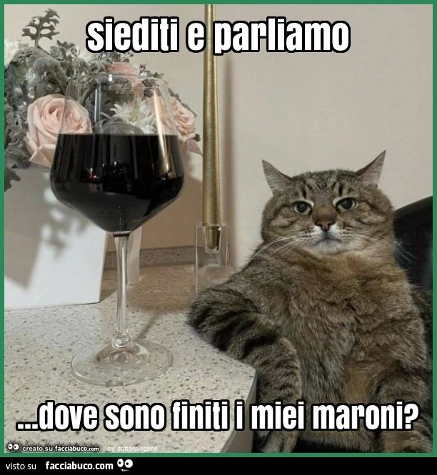 Siediti e parliamo&hellip; dove sono finiti i miei maroni?