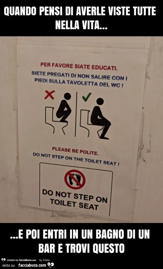 Quando pensi di averle viste tutte nella vita&hellip; e poi entri in un bagno di un bar e trovi questo