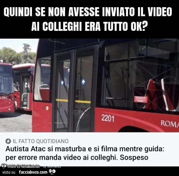 Quindi se non avesse inviato il video ai colleghi era tutto ok?