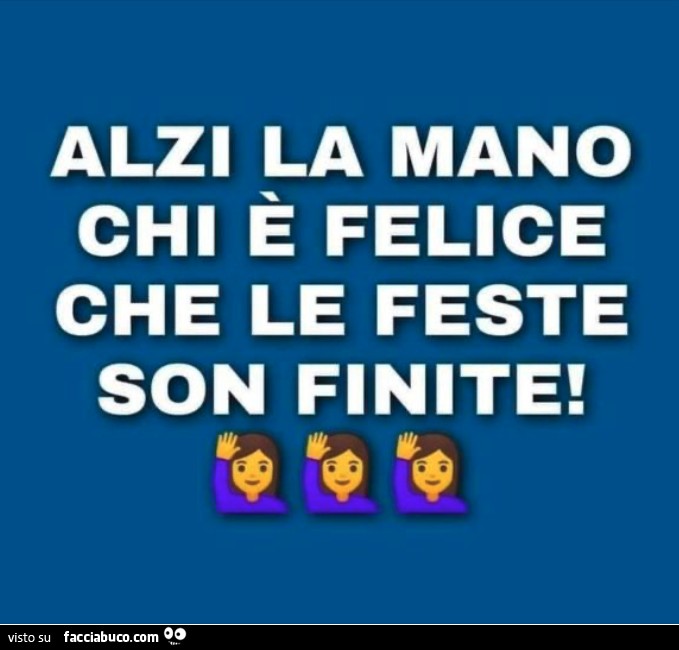 Alzi la mano chi è felice che le feste son finite