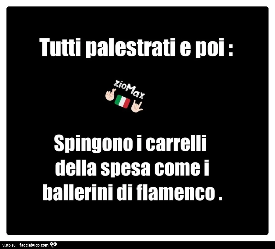 Tutti palestrati e poi: spingono i carrelli della spesa come i ballerini di flamenco