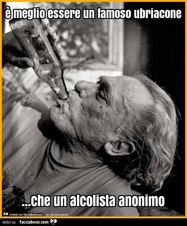 È meglio essere un famoso ubriacone… che un alcolista anonimo