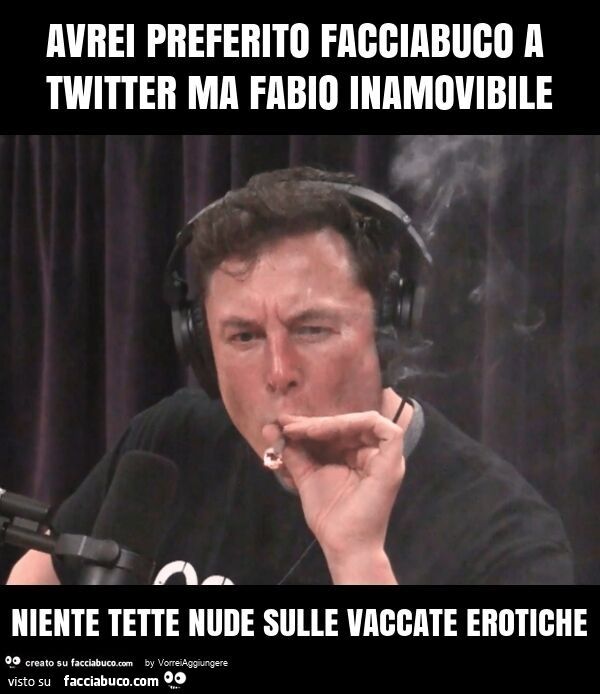 Avrei preferito facciabuco a twitter ma fabio inamovibile niente tette nude sulle vaccate erotiche