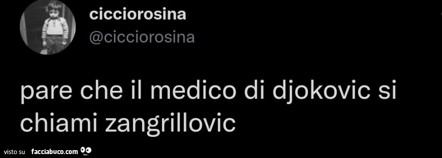 Pare che il medico di djokovic si chiami zangrillovic