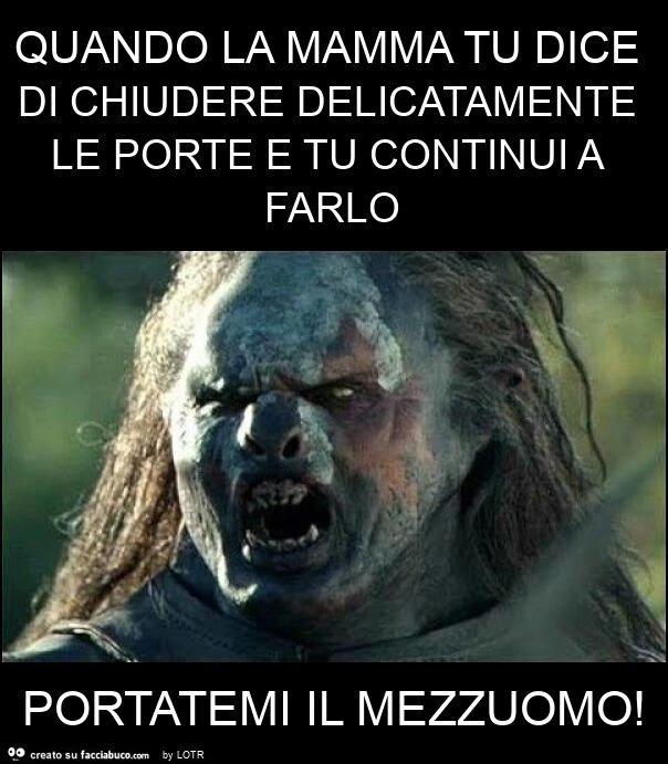 Quando la mamma tu dice di chiudere delicatamente le porte e tu continui a farlo portatemi il mezzuomo