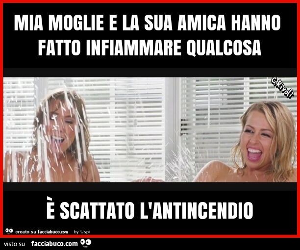 Mia moglie e la sua amica hanno fatto infiammare qualcosa È scattato l'antincendio