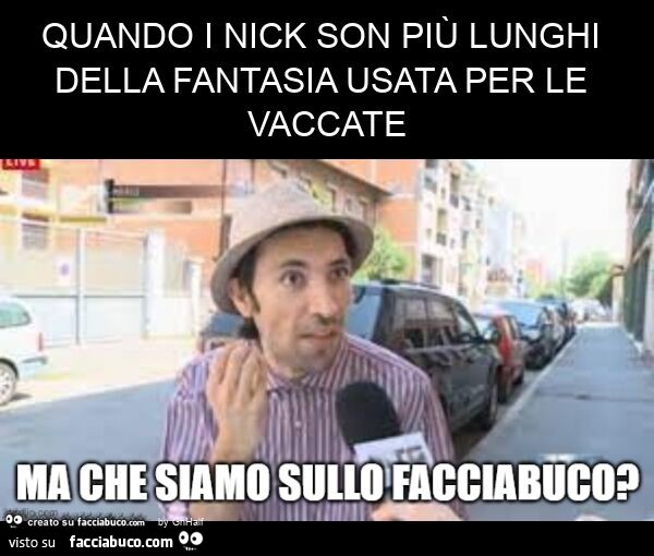 Quando i nick son più lunghi della fantasia usata per le vaccate