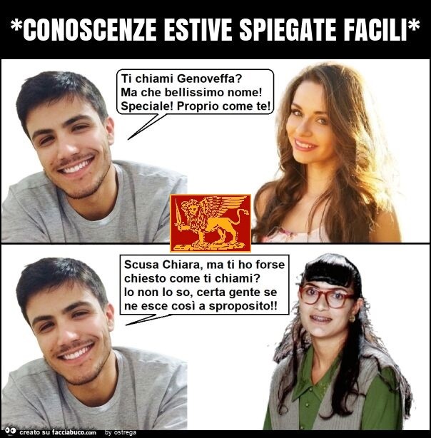 *conoscenze estive spiegate facili* donna bella con brutto nome vs. Donna brutta con bel nome