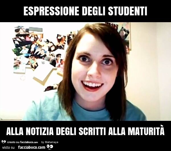 Espressione degli studenti alla notizia degli scritti alla maturità