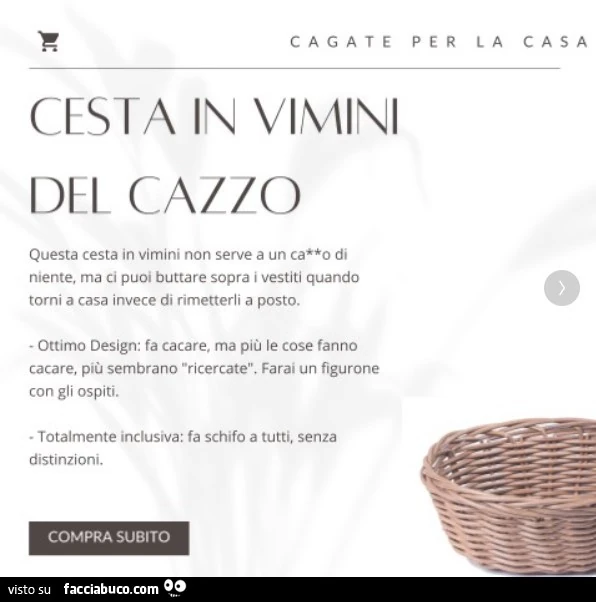 Cesta in vimini del cazzo