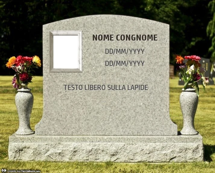 Nome congnome. Testo libero sulla lapide