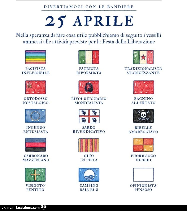 Divertiamoci con le bandiere 25 aprile