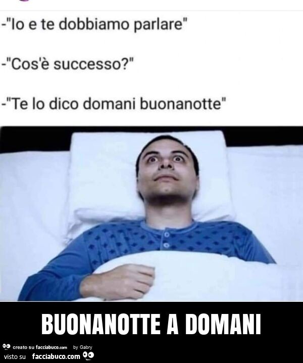Buonanotte a domani