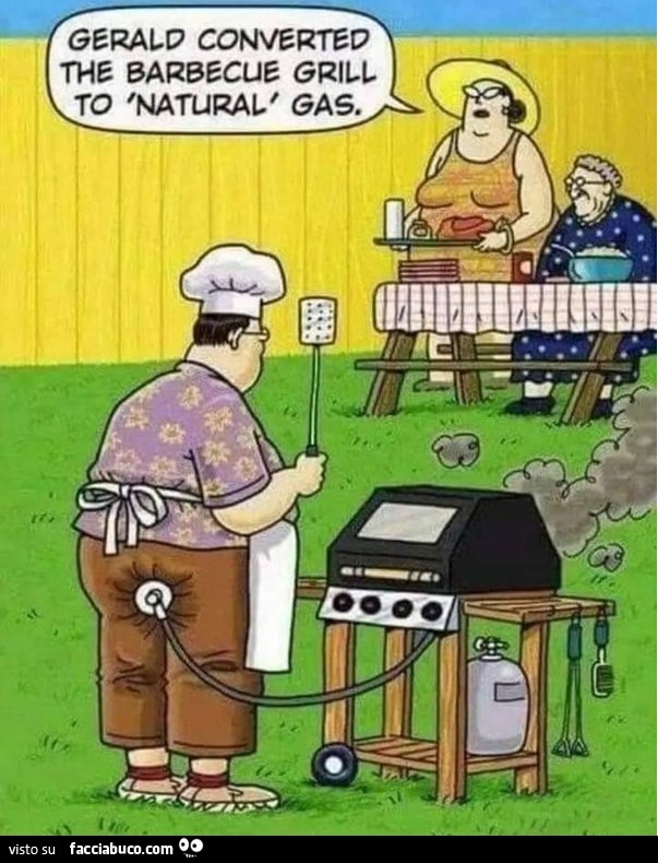Gerald converted the barbecue grill to natural gas