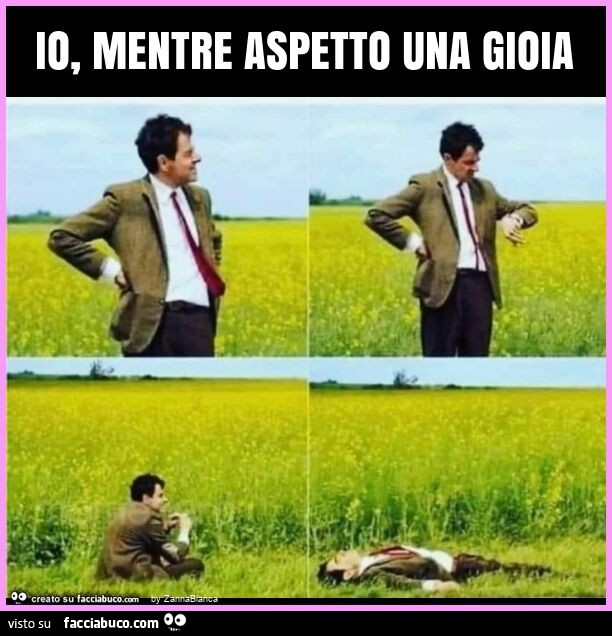 Io, mentre aspetto una gioia