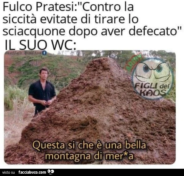 Fulco Pratesi: contro la siccità evitate di tirare lo sciacquone dopo aver defecato. Il suo wc