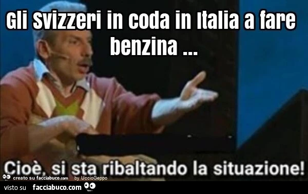Gli svizzeri in coda in italia a fare benzina
