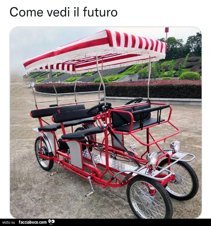 Come vedi il futuro, andavo a cento pedalate all'ora