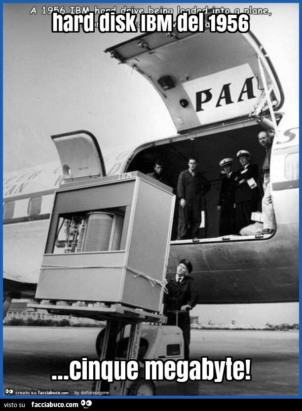 Hard disk ibm del 1956… cinque megabyte