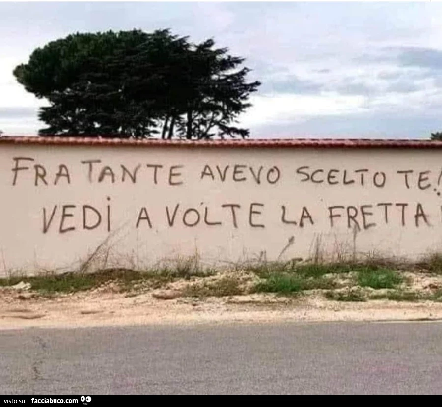Fra tante avevo scelto te! Vedi a volte la fretta