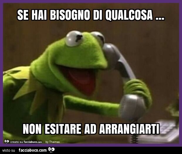 Se hai bisogno di qualcosa… non esitare ad arrangiarti Facciabuco Thaimax