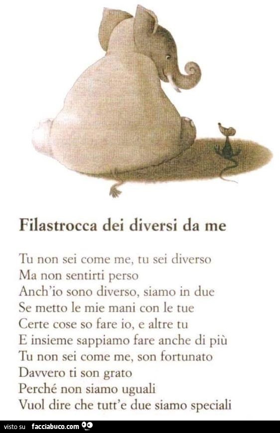 Filastrocca dei diversi da me