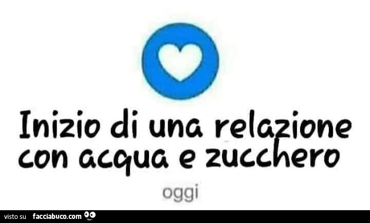 Inizio di una relazione con acqua e zucchero
