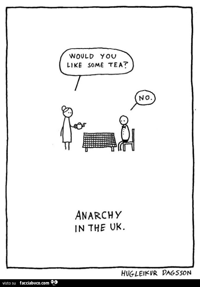 Would you like some tea? No. Anarchy in the UK