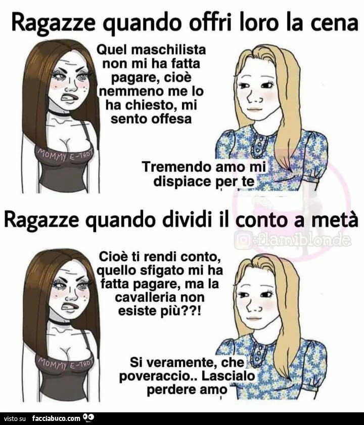 Ragazze quando offro loro la cena
