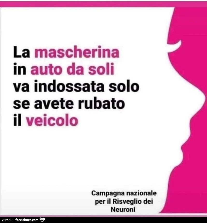 La mascherina in auto da soli va indossata solo se avete rubato il veicolo