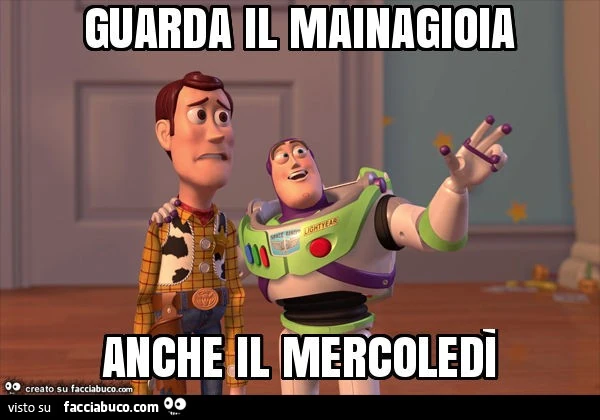 Guarda il mainagioia anche il mercoledì