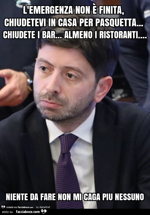 L'emergenza non è finita, chiudetevi in casa per pasquetta&hellip; chiudete i bar&hellip; almeno i ristoranti&hellip; niente da fare non mi caga piu nessuno