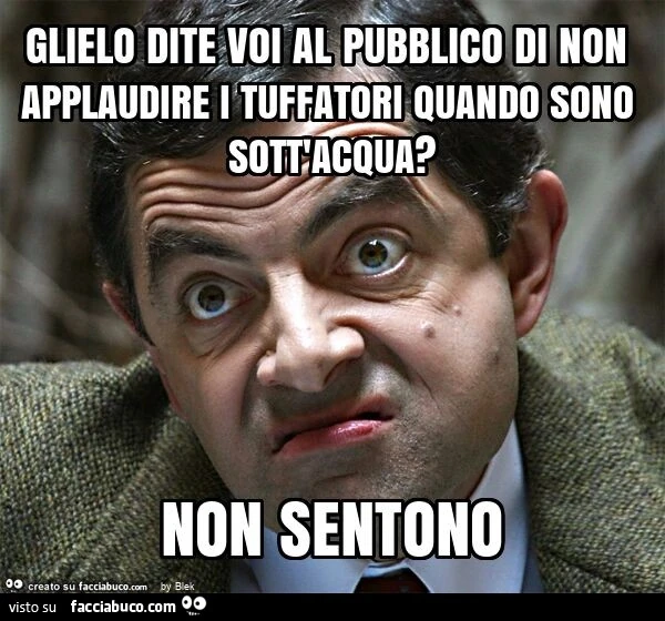 Glielo dite voi al pubblico di non applaudire i tuffatori quando sono sott'acqua? Non sentono
