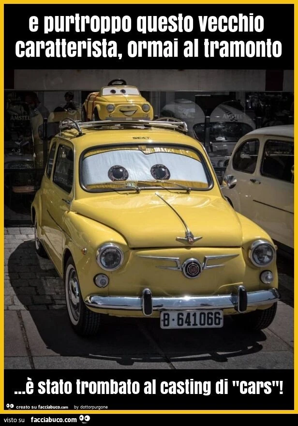 E purtroppo questo vecchio caratterista, ormai al tramonto… รจ stato trombato al casting di "cars"