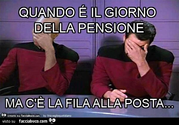 Quando é il giorno della pensione ma c'è la fila alla posta