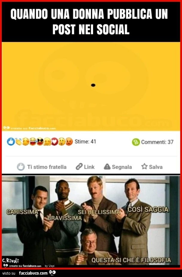 Quando una donna pubblica un post nei social