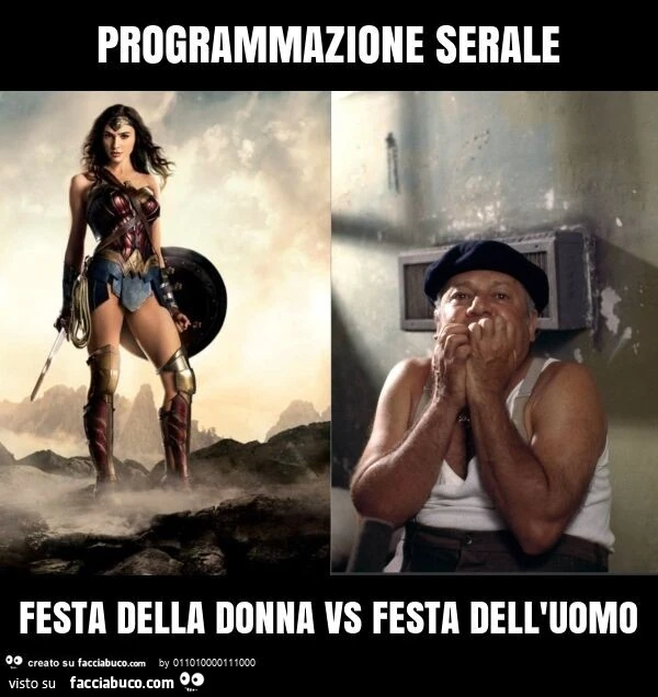 Programmazione serale festa della donna vs festa dell'uomo